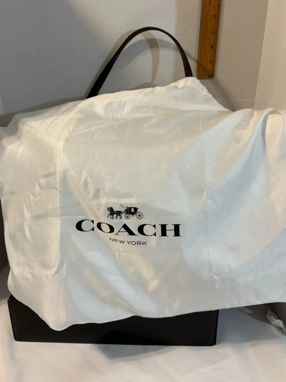 Coach Pebble Leather Tote Bag in Dark Brown women’s 11 X 14 - Picture 7 of 14